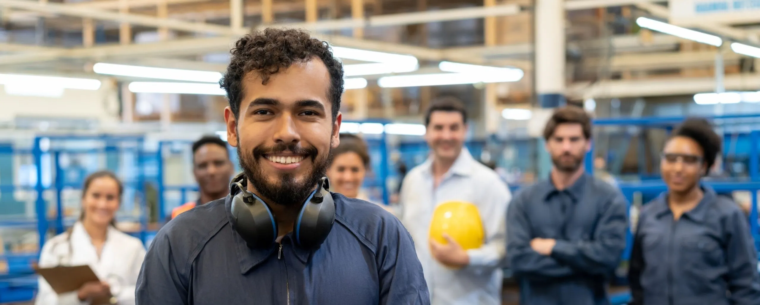 Workers in a warehouse or factory.